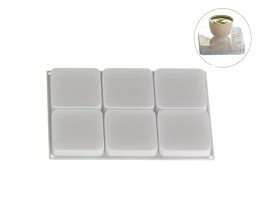 Molde silicona 6 posavasos rectangulares